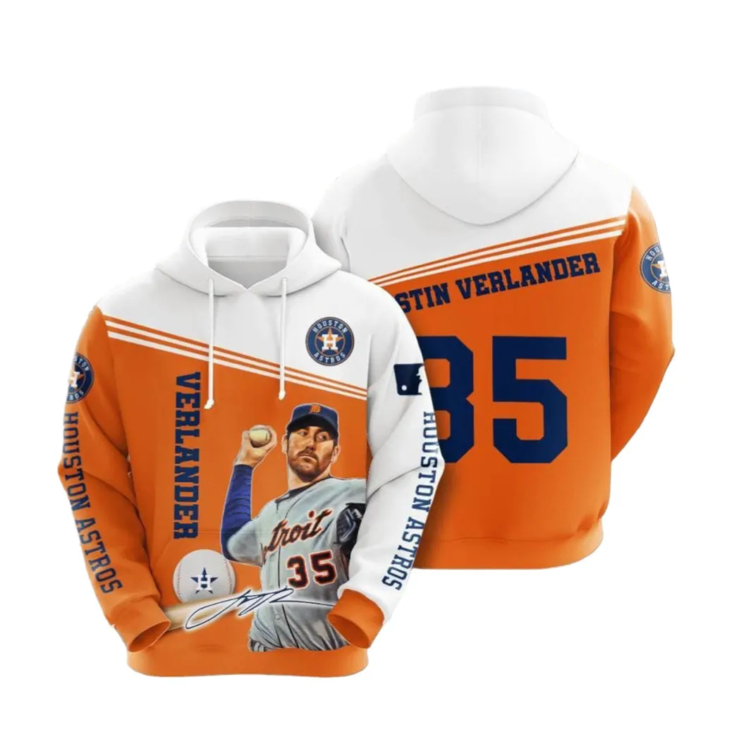 Sports Baseball Mlb Houston Astros Justin Verlander Usa 758 Hoodie