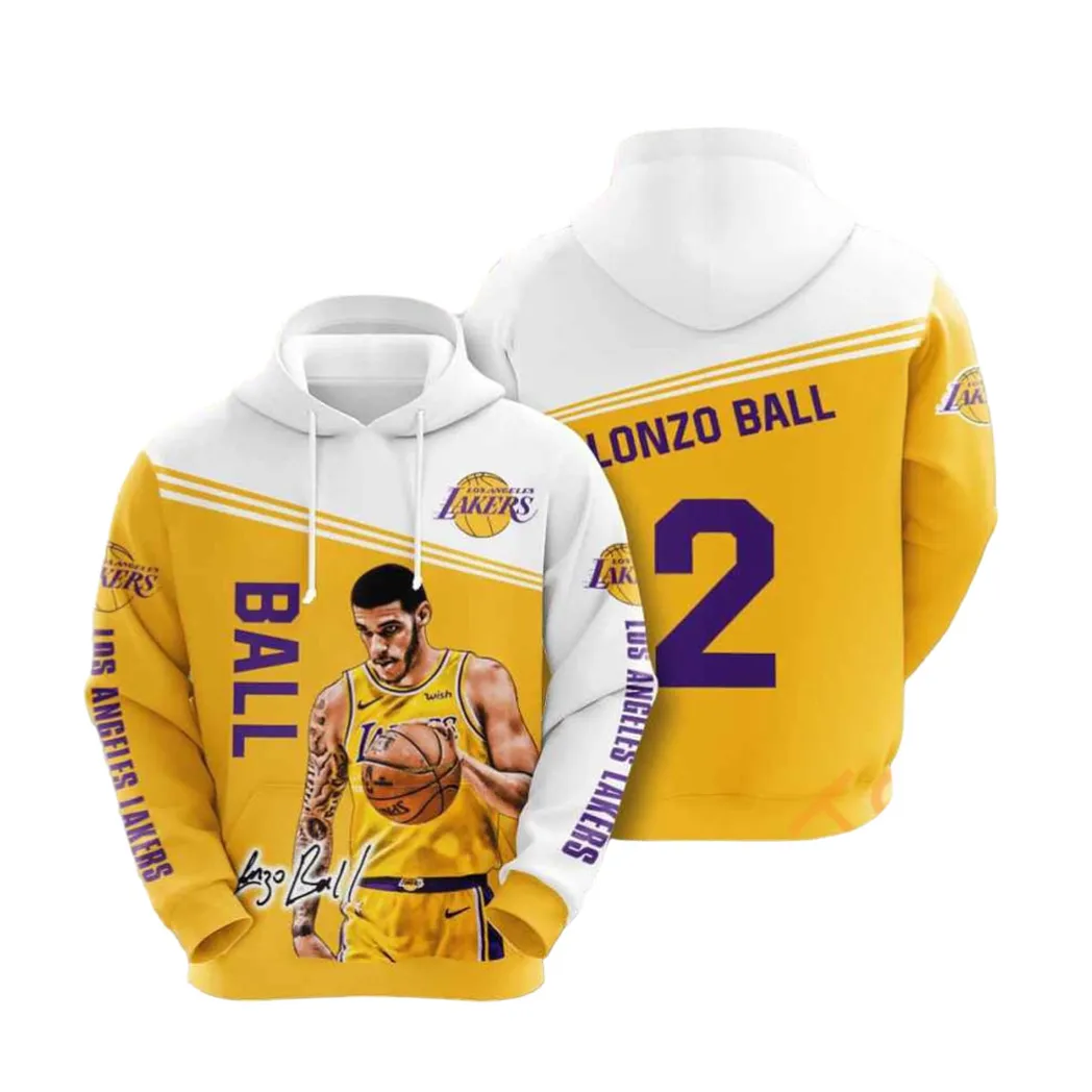 Sports Basketball Nba Los Angeles Lakers Lonzo Ball Usa 1104 Hoodie