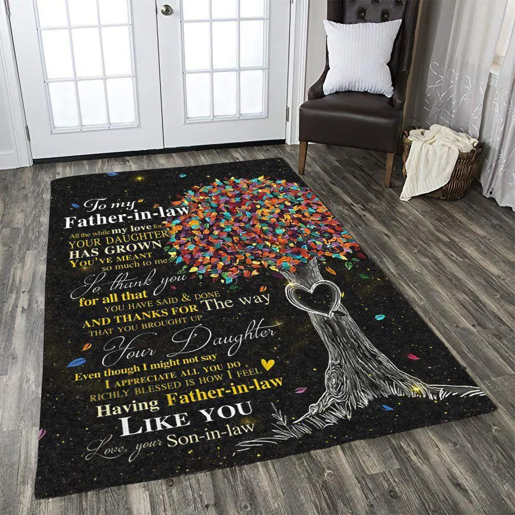 To My Father In Law Letter Nice Gift Area Rug Living Room Rug 01111915