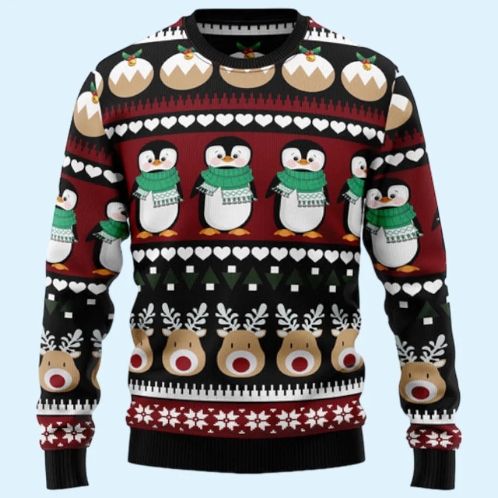 Penguin Group Ugly Sweater, Gift for Family, Mother, Father