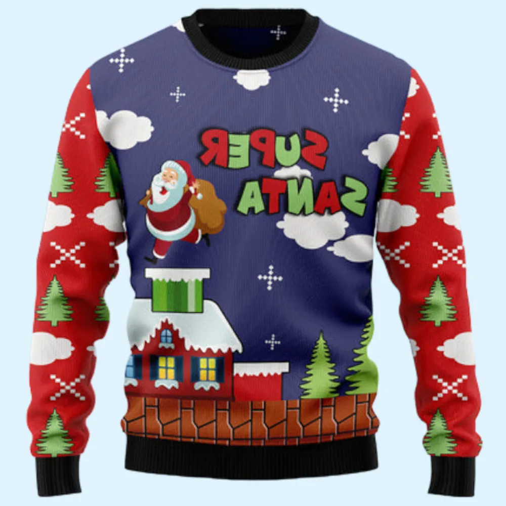 Super Santa Ugly Sweater, Gift for Family, Mother, Father