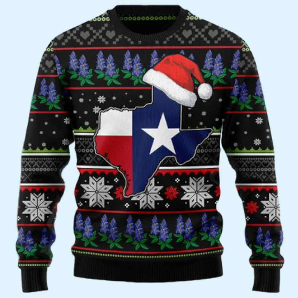 Texas Bluebonnet Ugly Sweater, Gift for Family, Mother, Father