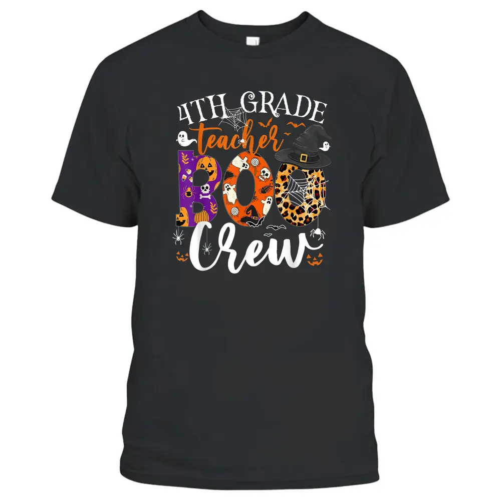 4th Grade Teacher Boo Crew Halloween Fourth Grade Teacher T-Shirt