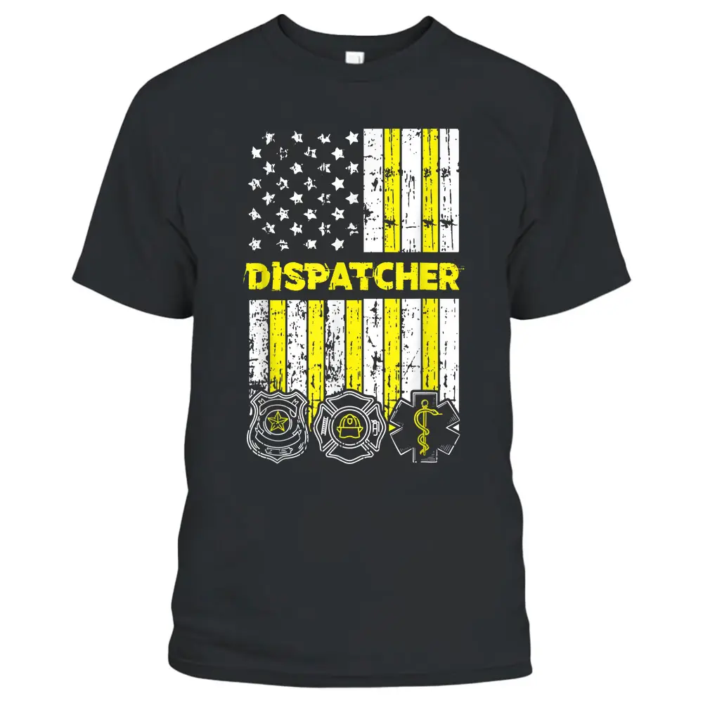 American Flag 911 Operator Dispatch-Er Police Fire Ems Gift T-Shirt