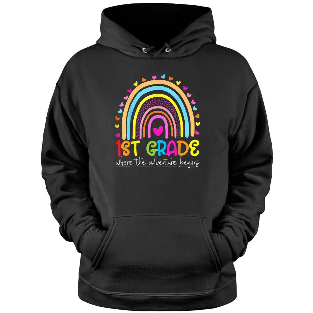 1st Grade Rainbow Teacher Team First Grade Squad Pullover Hoodie