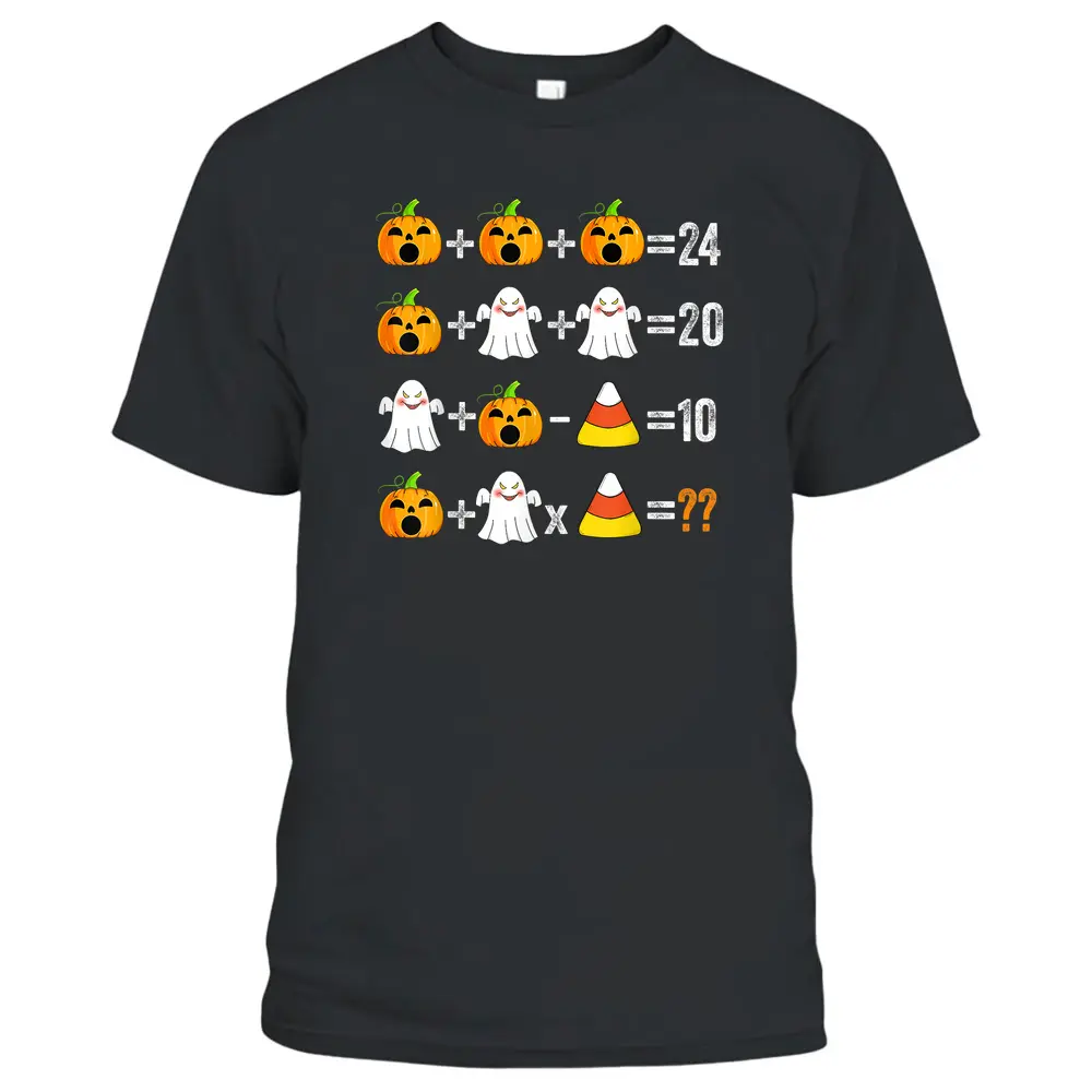 2022 Halloween Order Of Operations Quiz Math Teacher Pumpkin T-Shirt