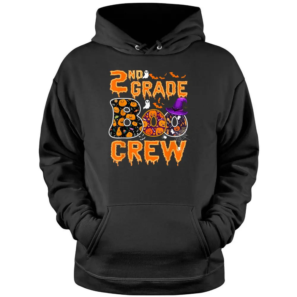 2nd Grade Boo Crew Teachers Students Halloween Costume Pullover Hoodie