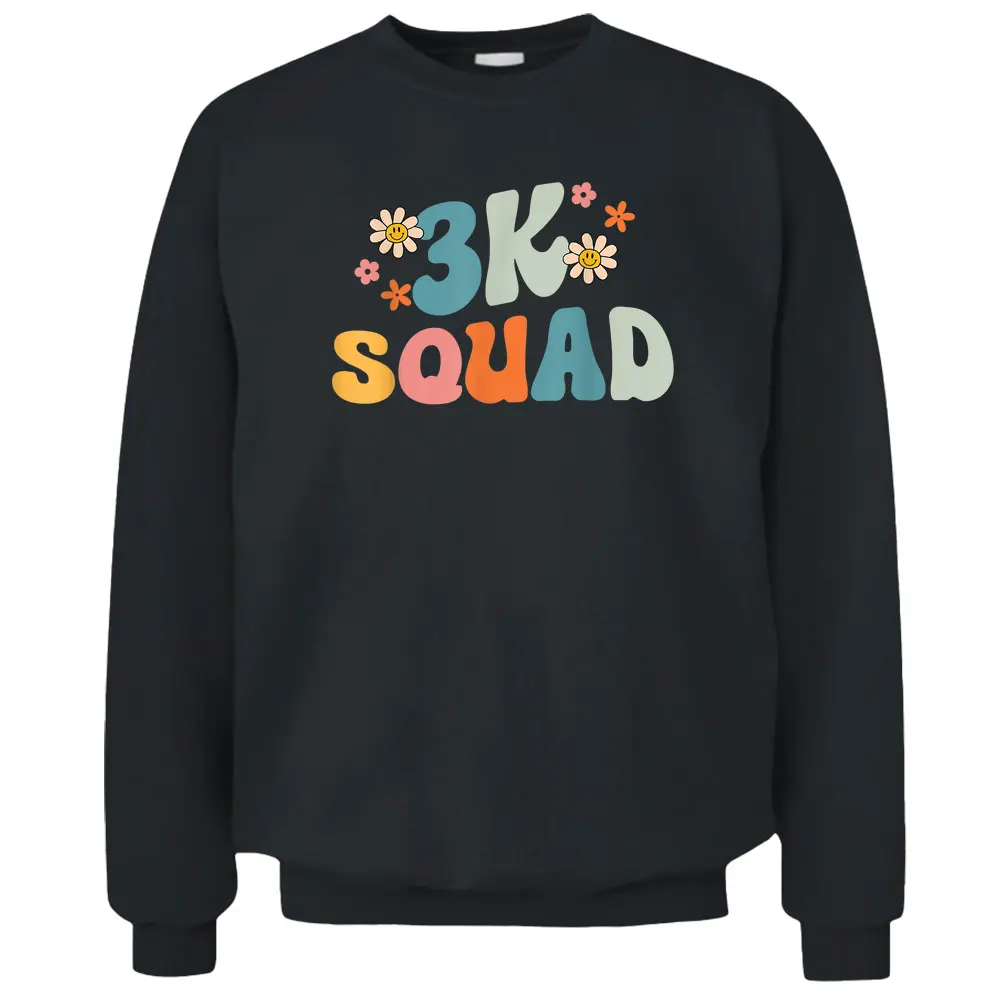 3K Squad Teacher Twos Threes Crew PreK Elementary Pullover Sweatshirt