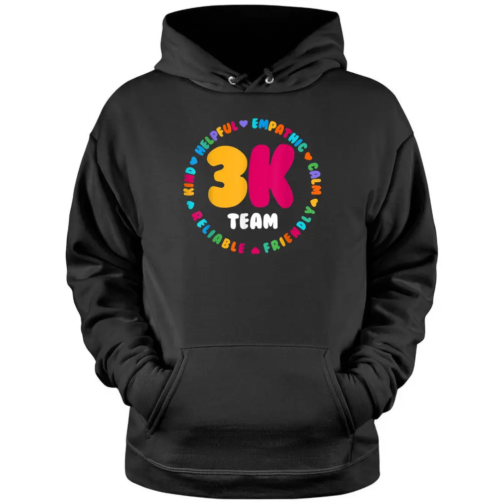 3K Team  Teacher Squad Threes Crew PreK Elementary Team Pullover Hoodie