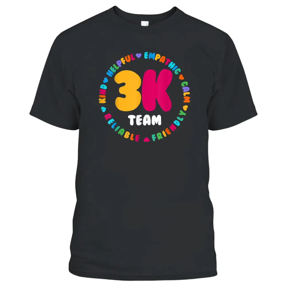 3K Team  Teacher Squad Threes Crew PreK Elementary Team T-Shirt