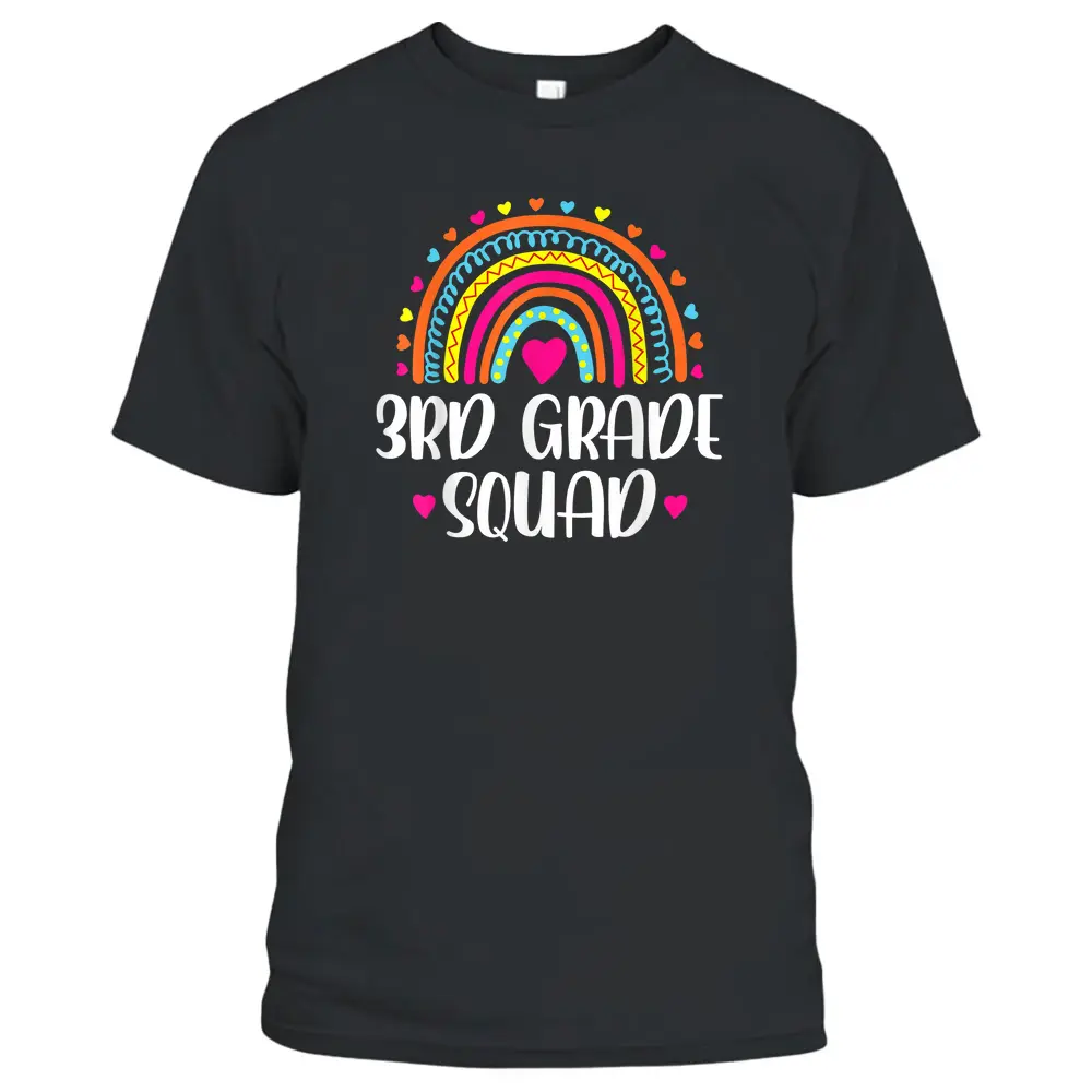 3rd Grade Squad Rainbow Back To School Teacher Womens Kids T-Shirt