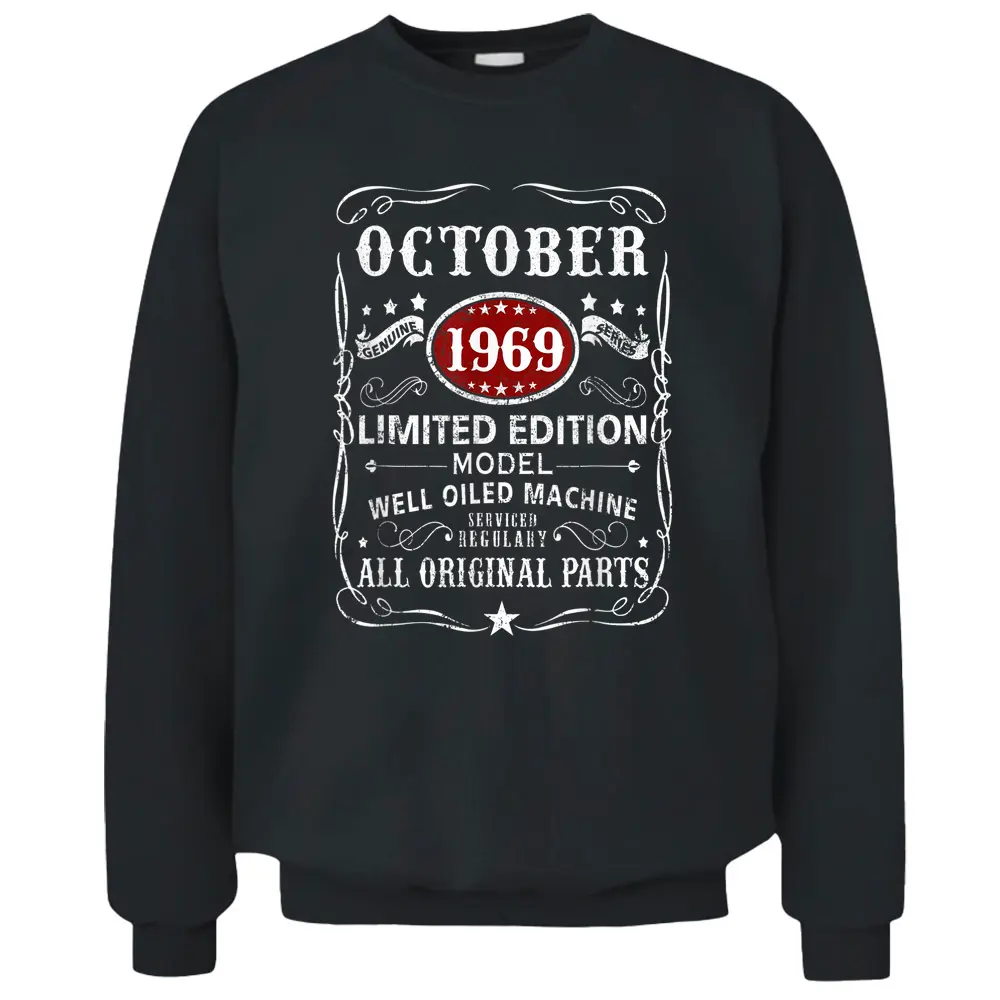 53 Years Old Gifts Decoration October 1969 53rd Birthday Pullover Sweatshirt