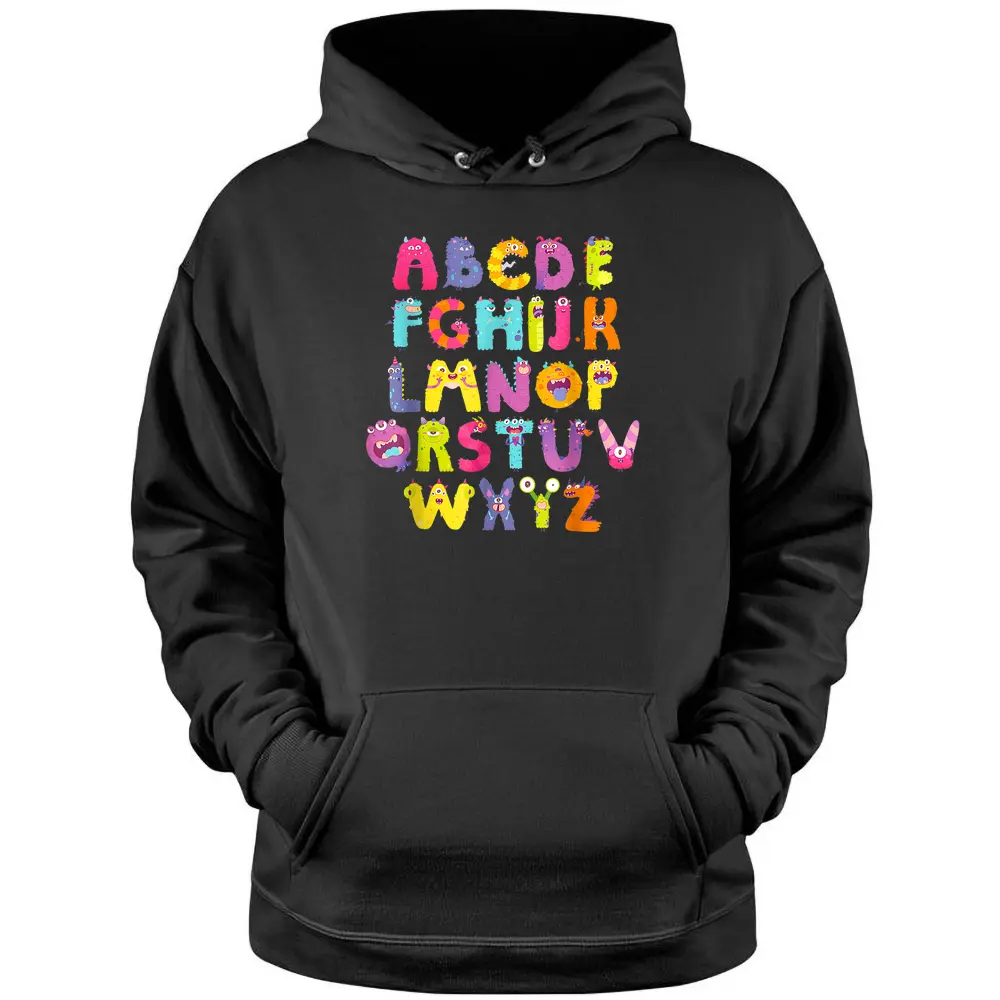 ABC Cute Monster Alphabet Halloween Teacher Costume Pullover Hoodie