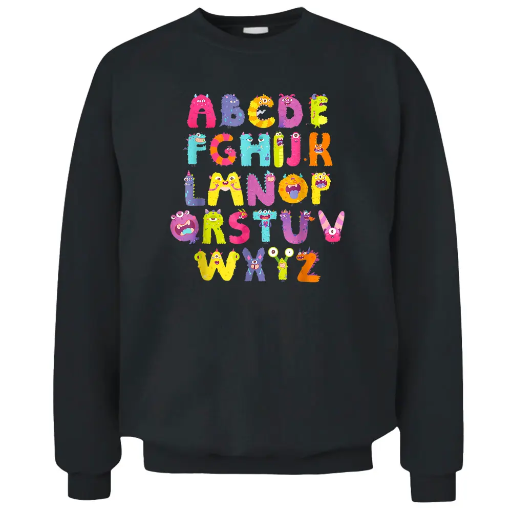 ABC Cute Monster Alphabet Halloween Teacher Costume Pullover Sweatshirt