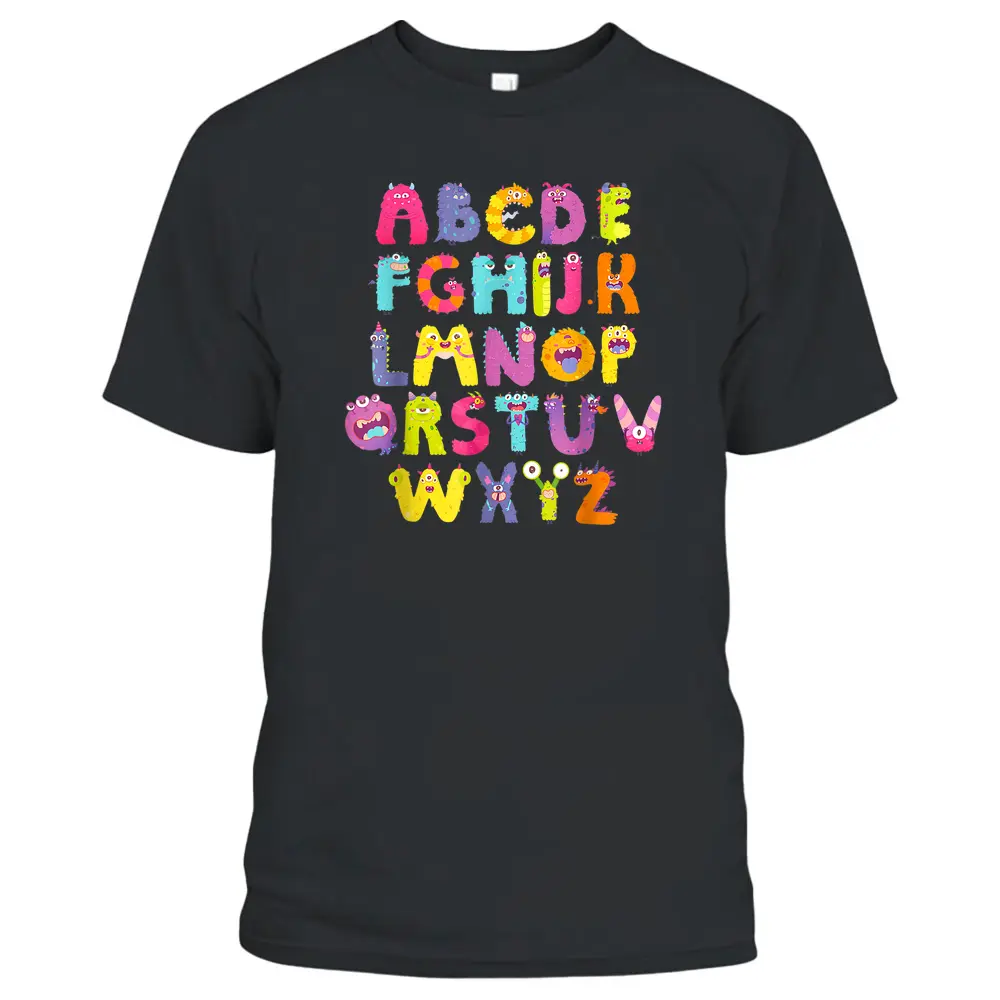 ABC Cute Monster Alphabet Halloween Teacher Costume T-Shirt