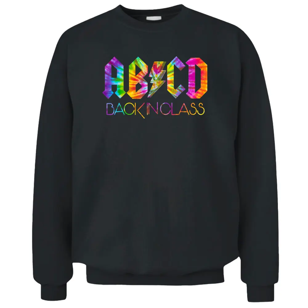 ABCD Back In Class Tie Dye Back To School Pullover Sweatshirt