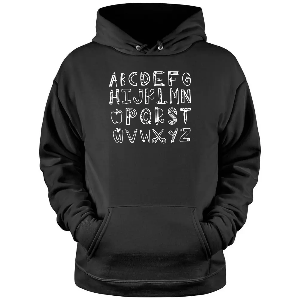 Alphabet Doodle Teacher Preschool Kindergarten Teacher Kids Pullover Hoodie