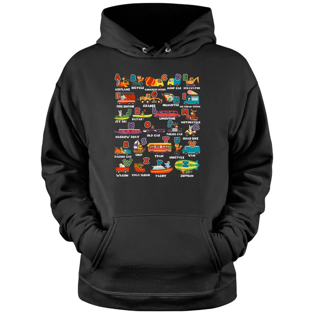 Alphabet Learning Transportation Animal Letter ABCs Teacher Pullover Hoodie