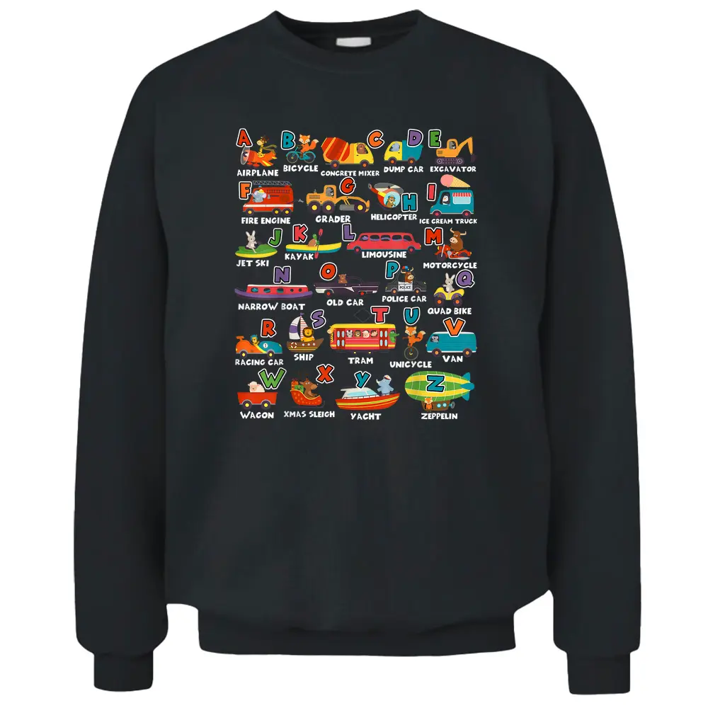 Alphabet Learning Transportation Animal Letter ABCs Teacher Pullover Sweatshirt