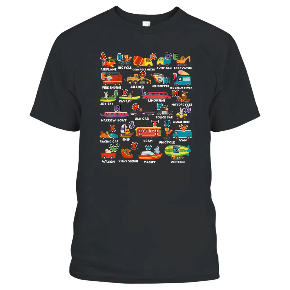 Alphabet Learning Transportation Animal Letter ABCs Teacher T-Shirt