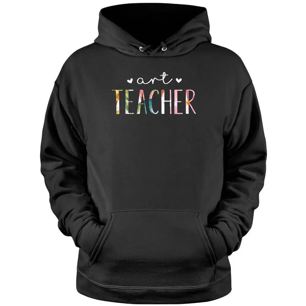 Art Teacher Cute Floral Design Pullover Hoodie