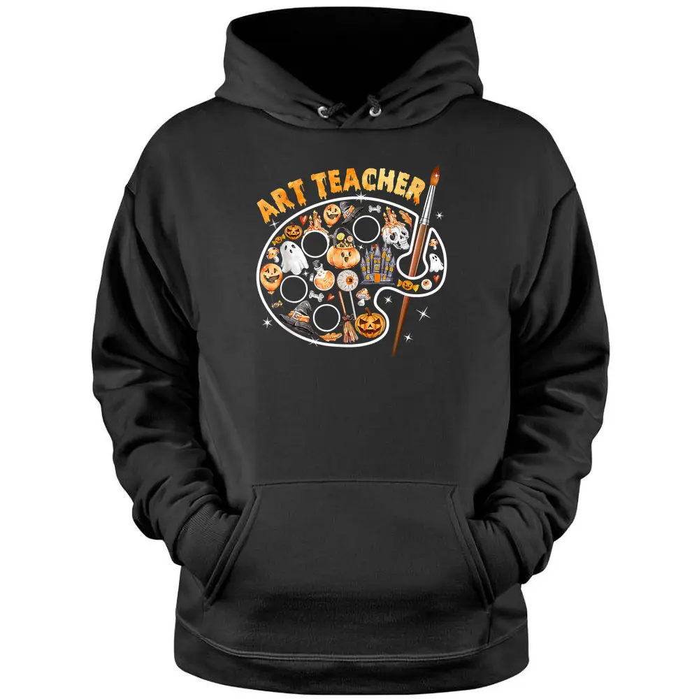 Art Teacher Spooky Pumpkin Halloween Men Women Pullover Hoodie