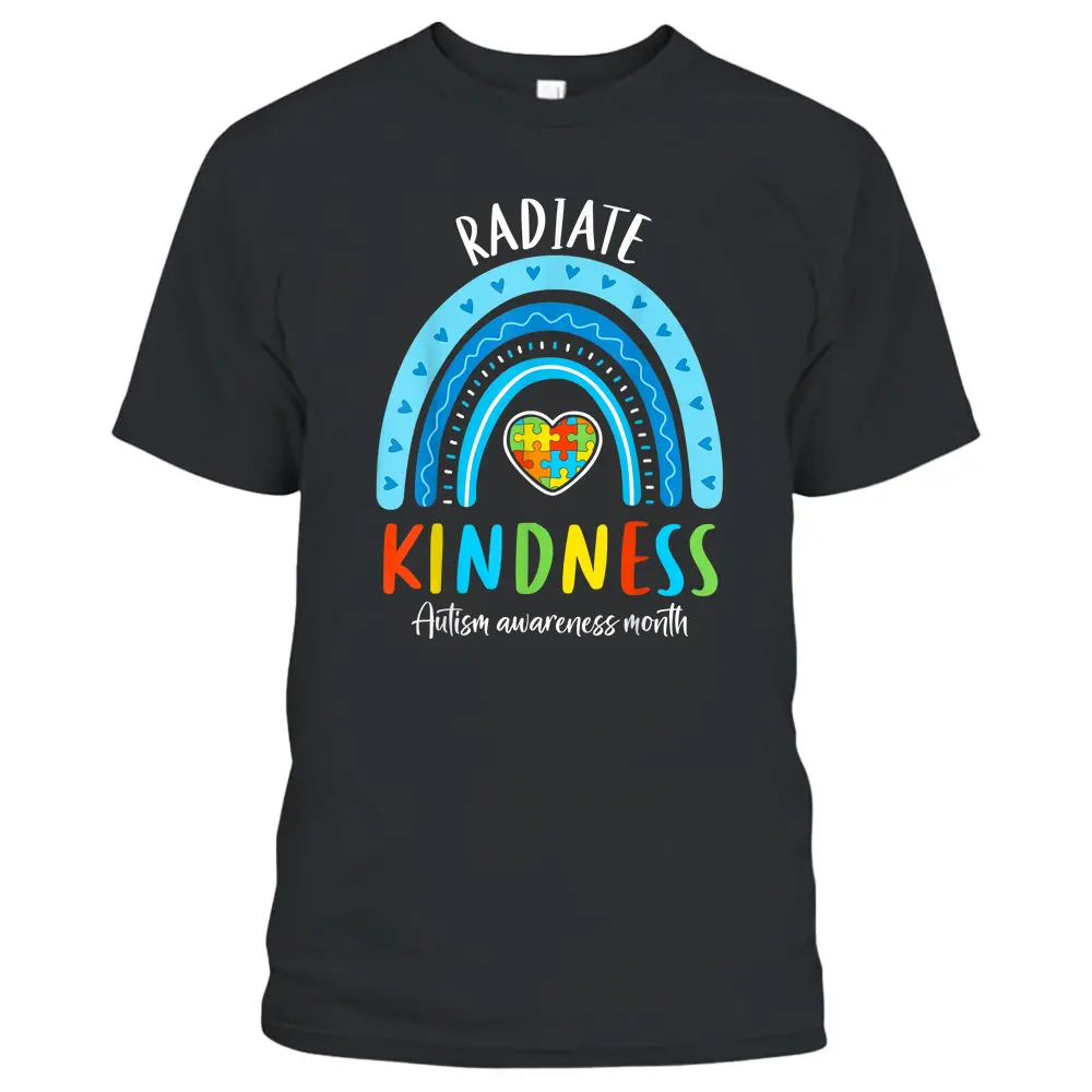 Autism Awareness Special Ed Teacher Radiate Kindness Rainbow T-Shirt