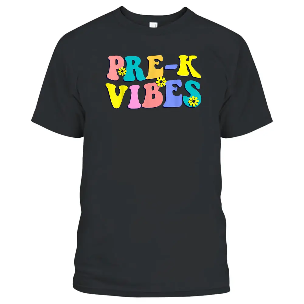 Back To School Pre-K Vibes Student Teacher Retro First Day T-Shirt