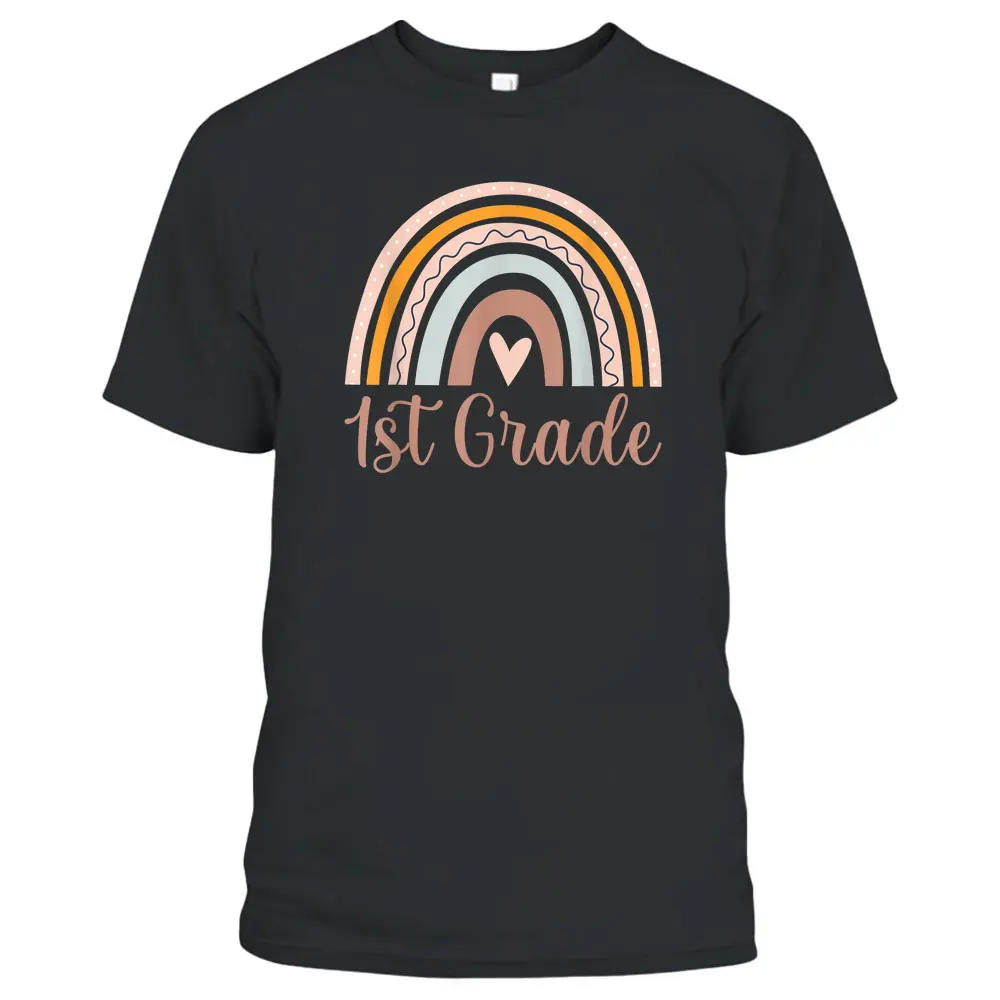 Boho Rainbow 1st Grade Teacher Student Funny Back To School T-Shirt