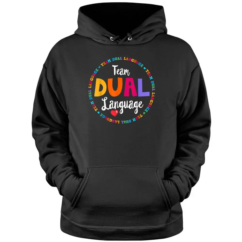 Cute Back To School Squad Team Dual Language Teachers Pullover Hoodie