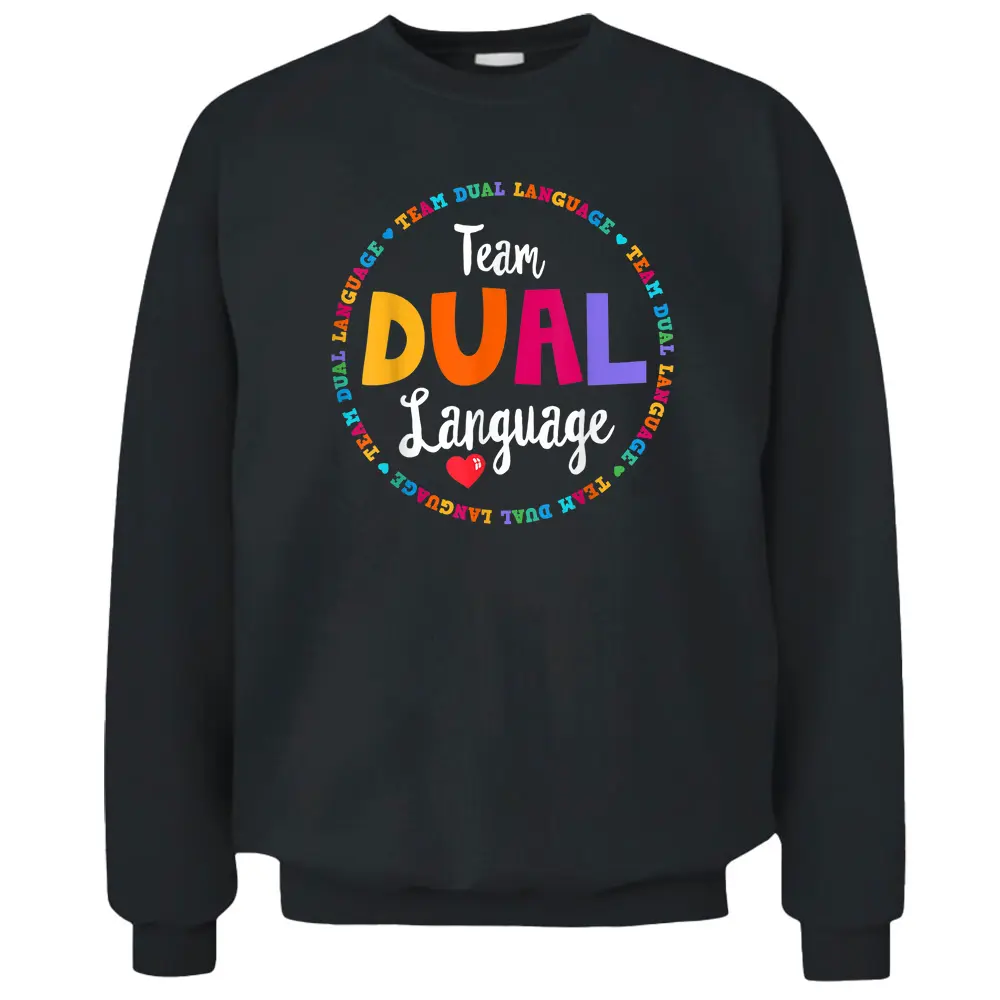 Cute Back To School Squad Team Dual Language Teachers Pullover Sweatshirt