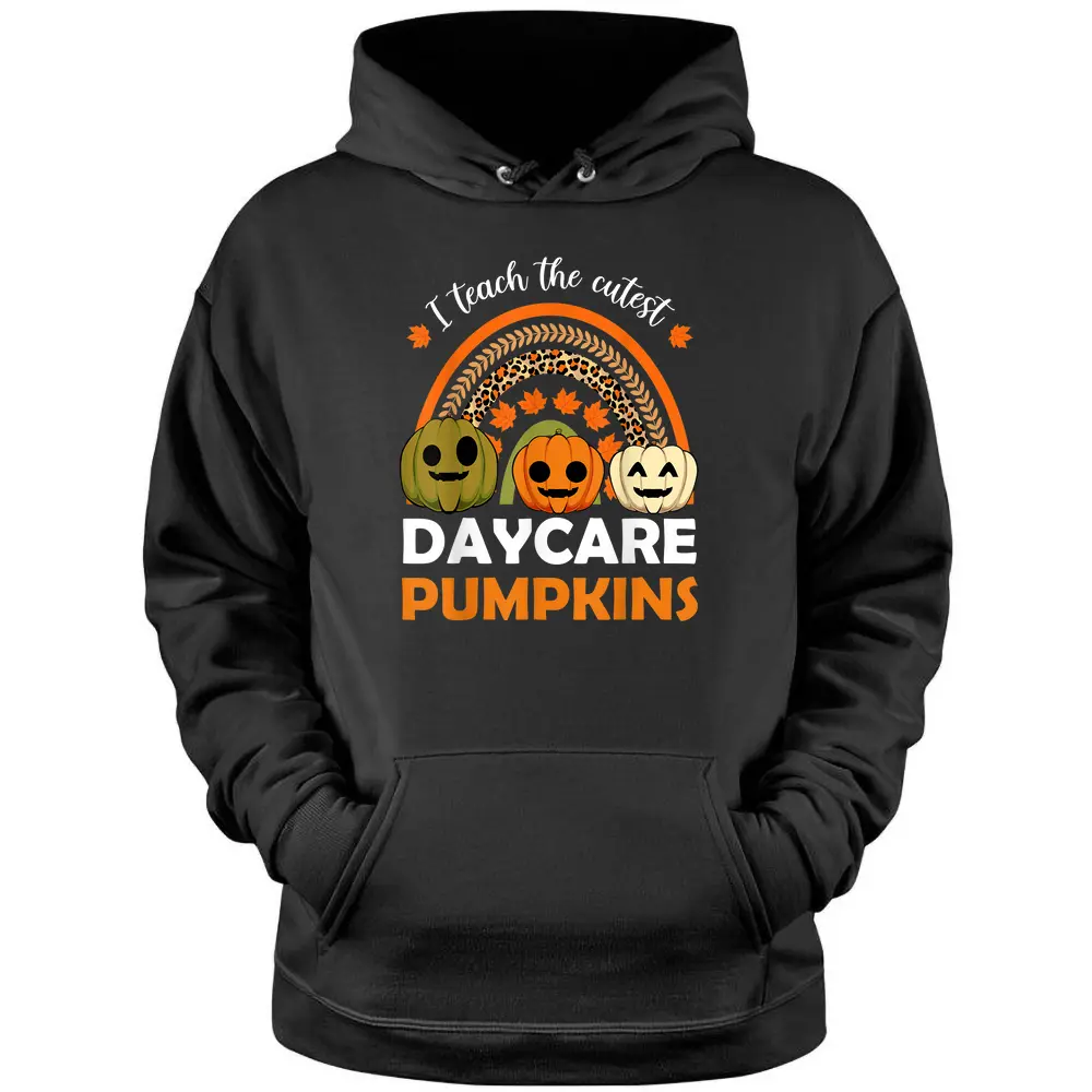 Daycare Teacher Lazy Halloween Costume Pumpkin Boho Rainbow Pullover Hoodie