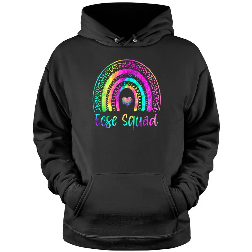 ECSE Squad Team Tie Dye Rainbow Back To School Teacher Pullover Hoodie