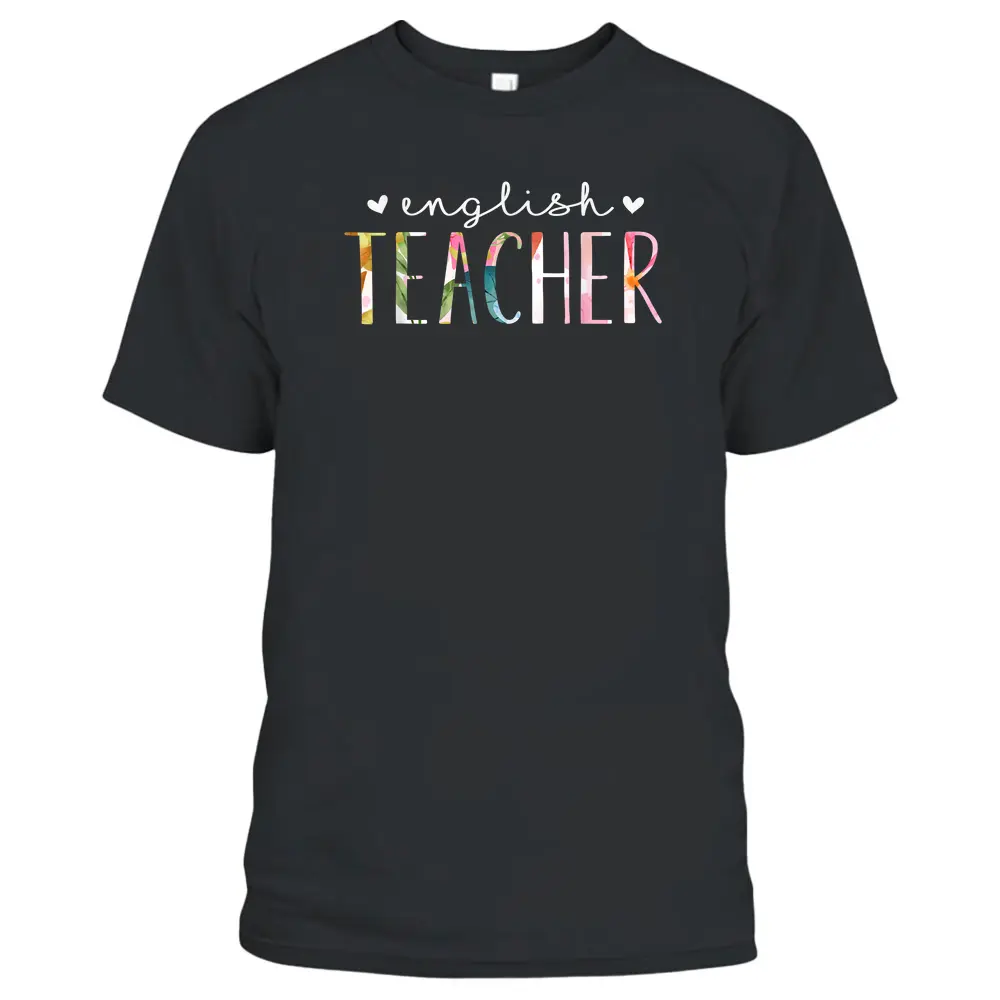 English Teacher Cute Floral Design Teacher's Day T-Shirt