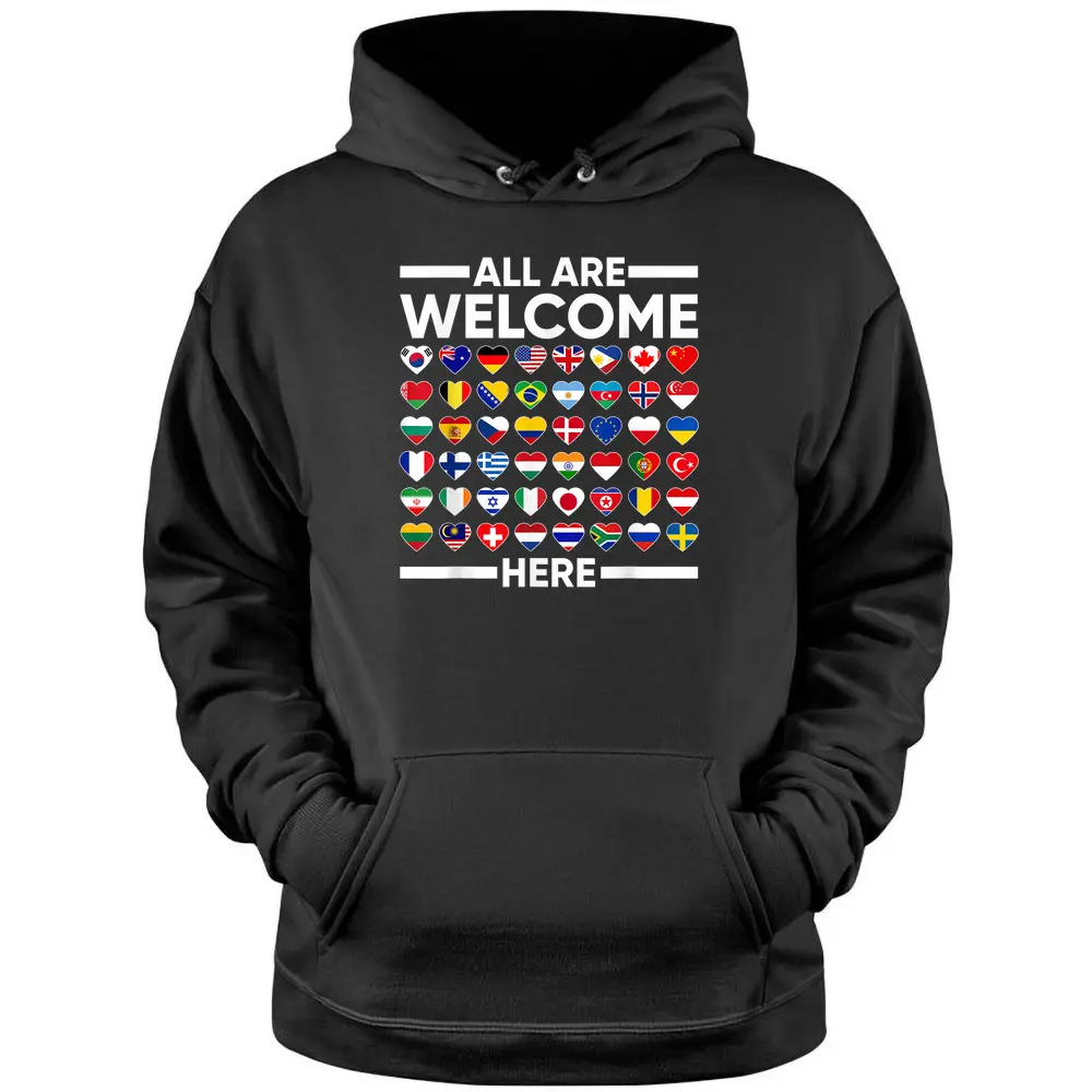 ESL Teacher All Are Welcome Here For Worlds Virtual Teachers Pullover Hoodie