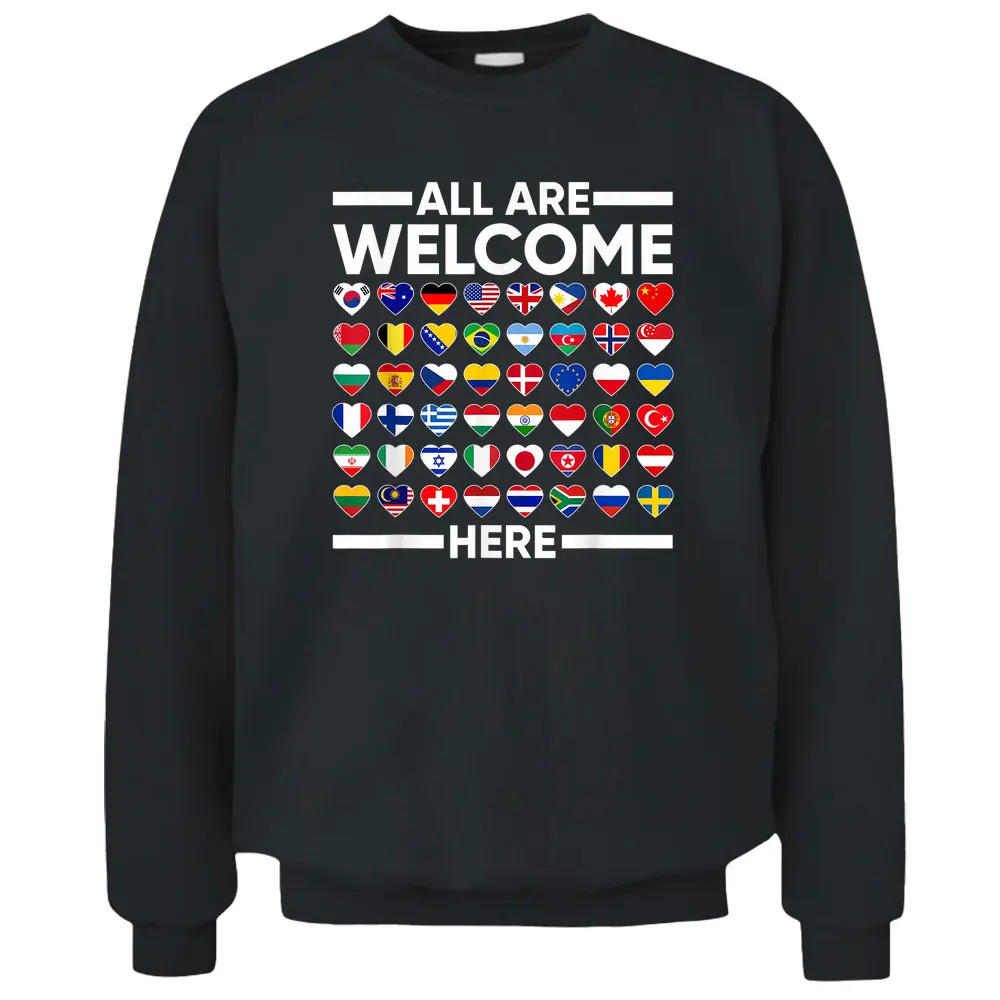 ESL Teacher All Are Welcome Here For Worlds Virtual Teachers Pullover Sweatshirt