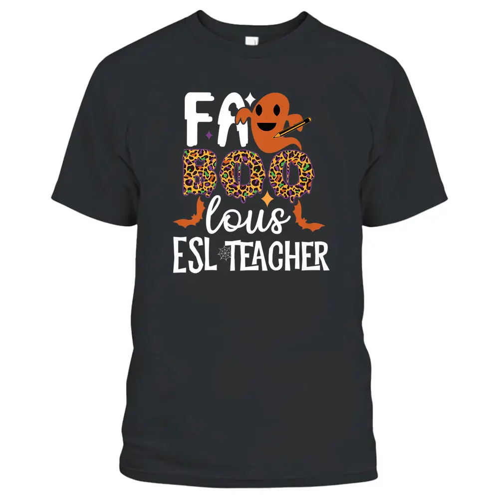 ESL Teacher Halloween Party Squad Ghost English Teacher  T-Shirt