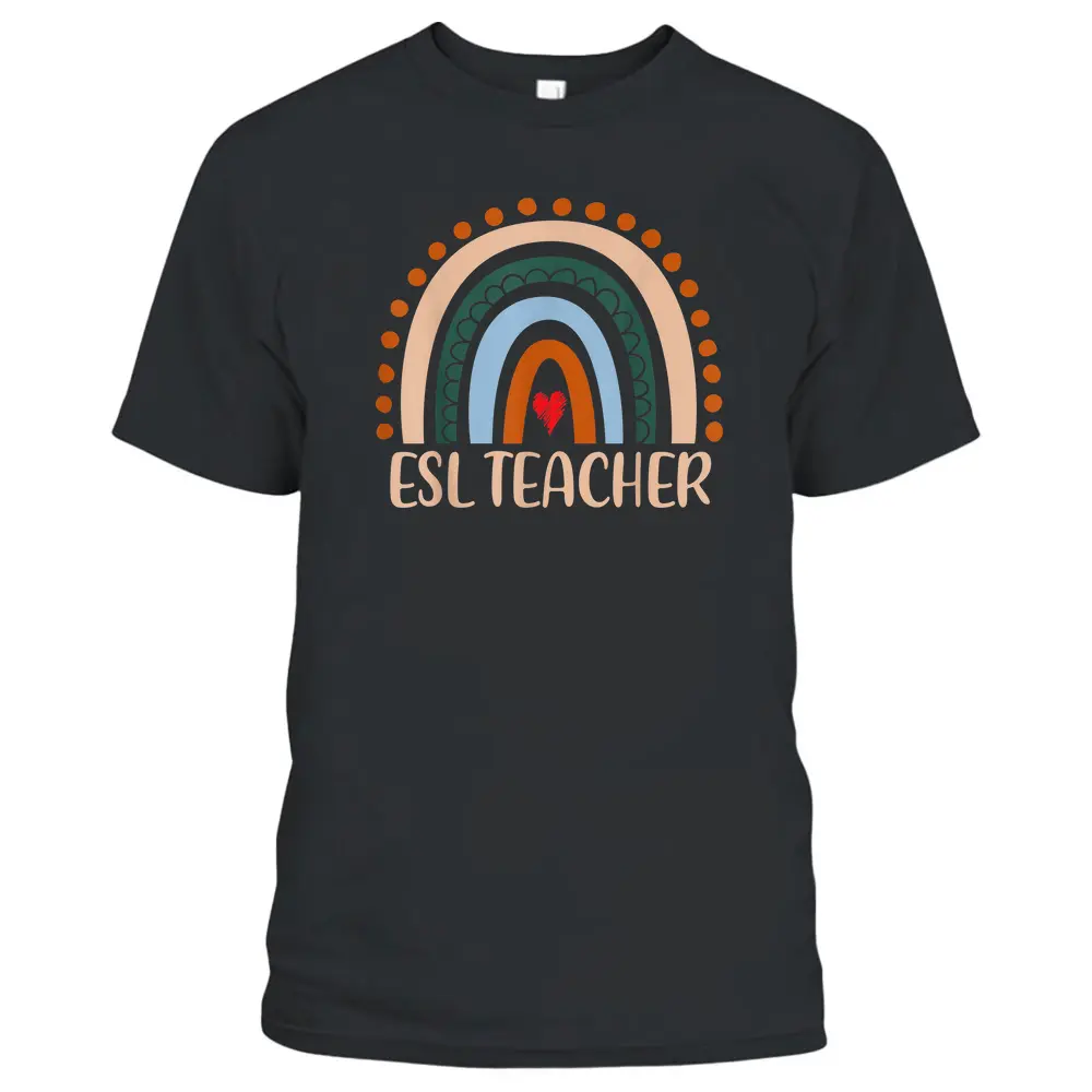 ESL Teacher Rainbow Appreciation Day Hello Back To School T-Shirt