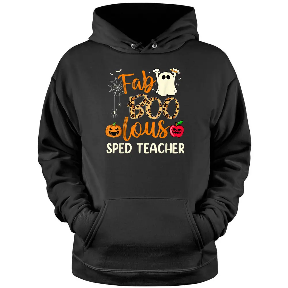 Fab Boo Lous Sped Teacher Leopard Spooky Halloween Costume Pullover Hoodie