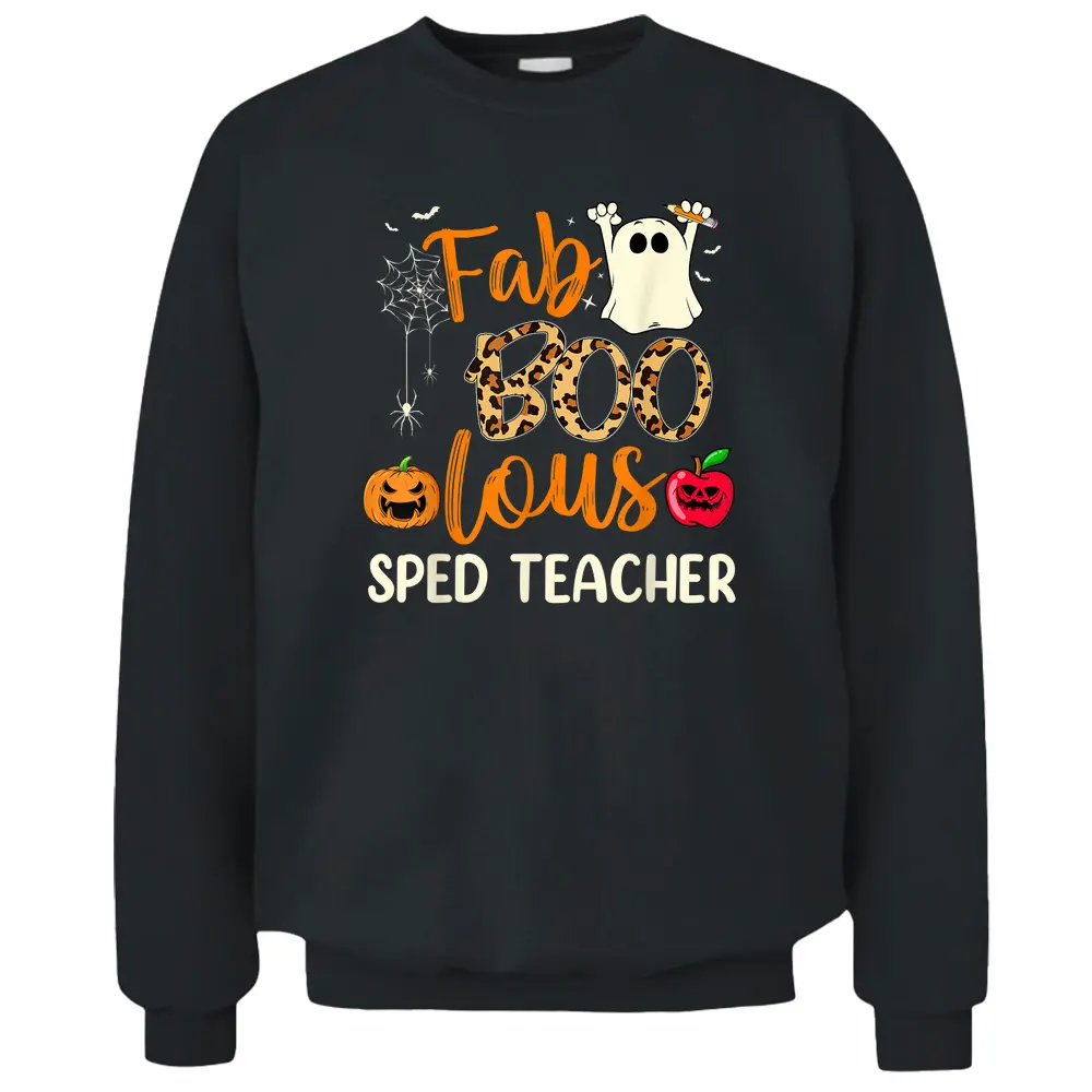 Fab Boo Lous Sped Teacher Leopard Spooky Halloween Costume Pullover Sweatshirt