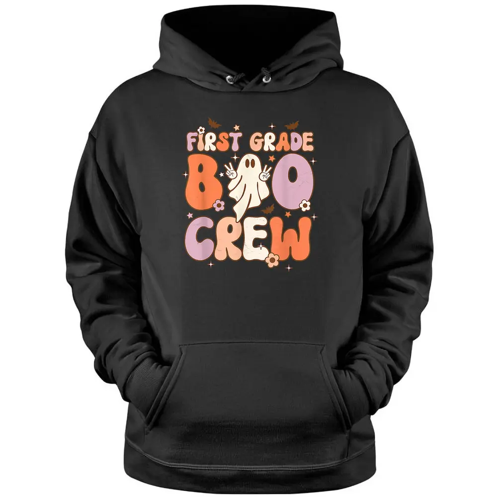 First Grade Boo Crew Cute Ghost Halloween Teacher Student Pullover Hoodie