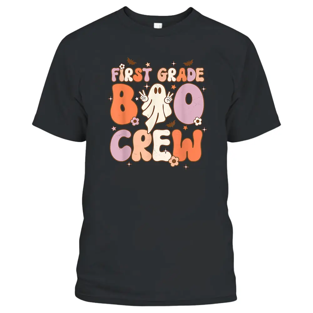 First Grade Boo Crew Cute Ghost Halloween Teacher Student T-Shirt