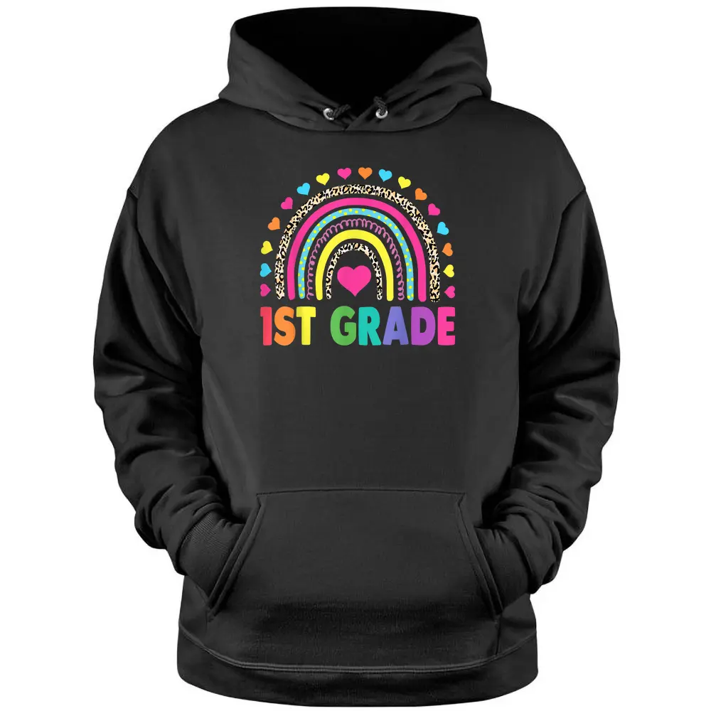 First Grade Rainbow Girls Boys Teacher Team 1st Grade Squad Pullover Hoodie