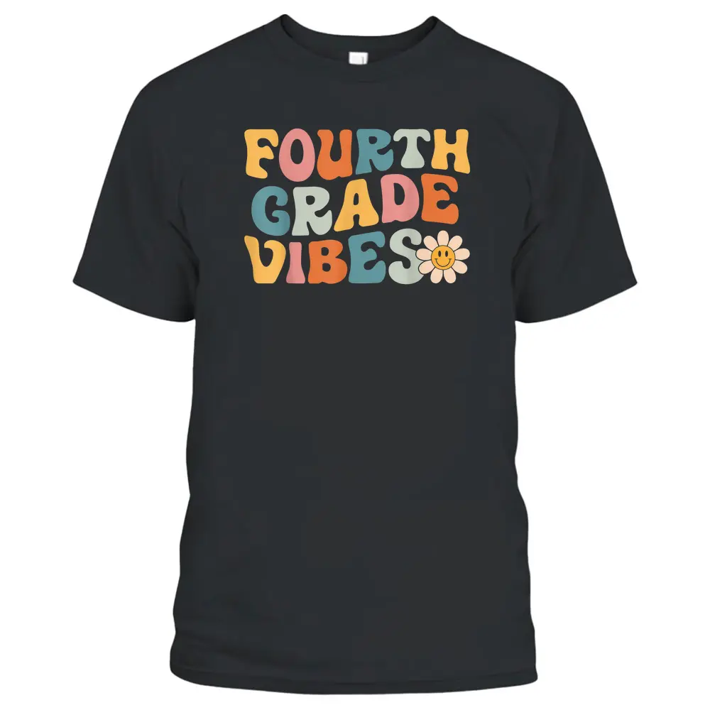 Fourth Grade Vibes - 4th Grade Team Retro 1st Day Of School T-Shirt