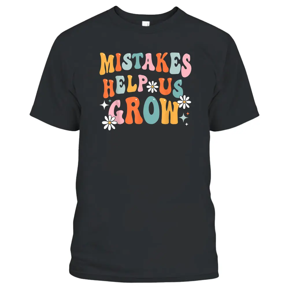 Groovy Growth Mindset Positive Retro Teacher Back To School T-Shirt