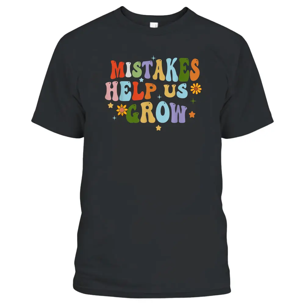 Groovy Growth Mindset Positive Retro Teachers Back To School T-Shirt