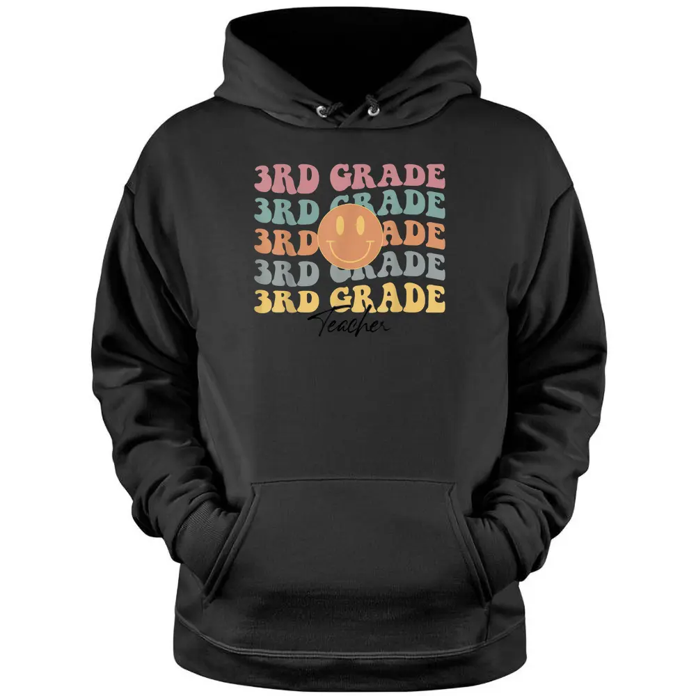 Groovy Vintage 3rd Third Grade Teacher Back To School Gifts Pullover Hoodie