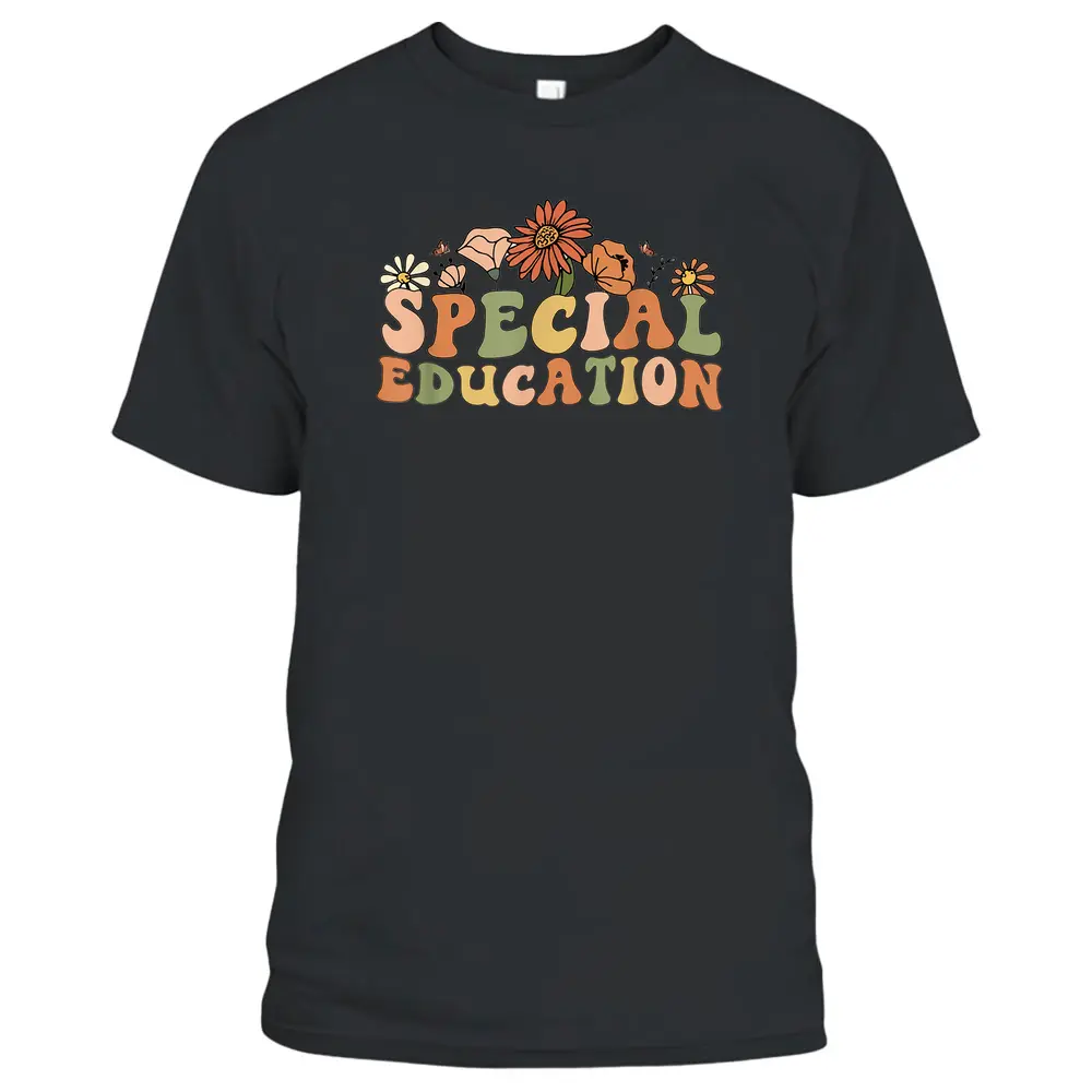 Groovy Wildflower Special Education Teacher Back To School T-Shirt