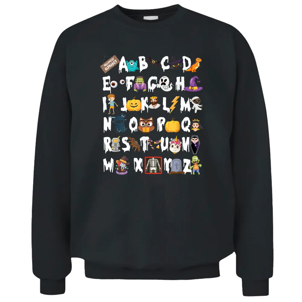 Halloween Alphabet ABCs Learning Kindergarten Teacher Pullover Sweatshirt