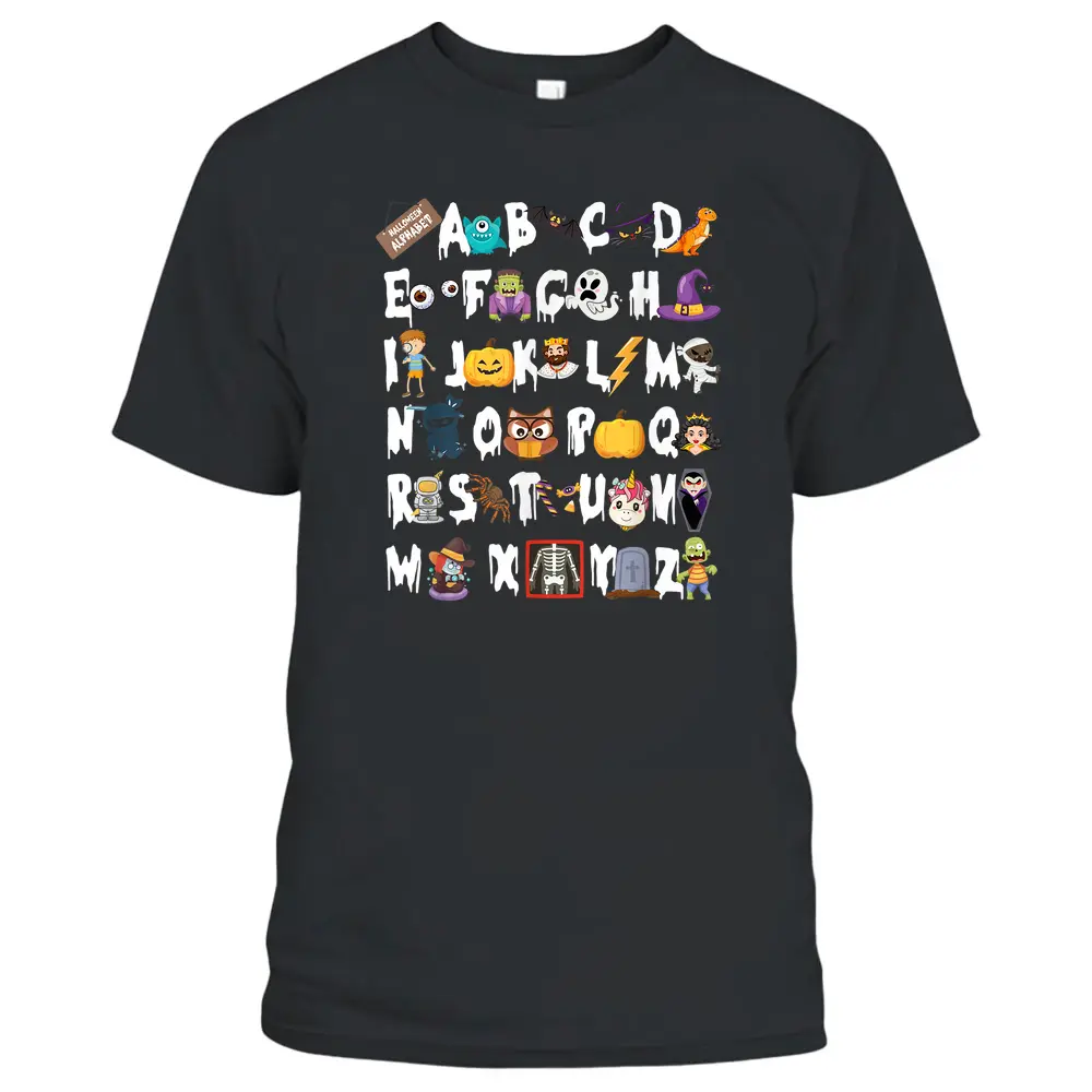 Halloween Alphabet ABCs Learning Kindergarten Teacher T-Shirt